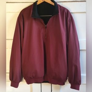 Wedge Golf & Beyond Burgundy 1/4 Zip Black Fleece Lined Pullover Shirt | Medium